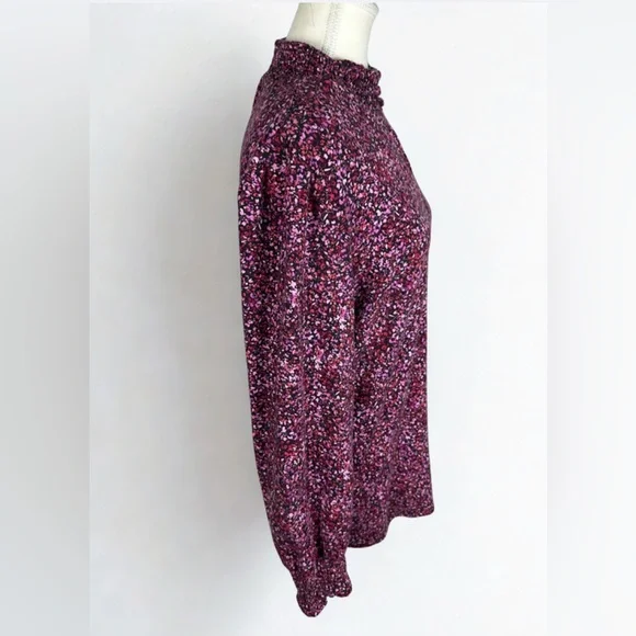 💜 5/$20 J. Jill Multicolor Floral Keyhole Blouse Size XL - Picture 2 of 4